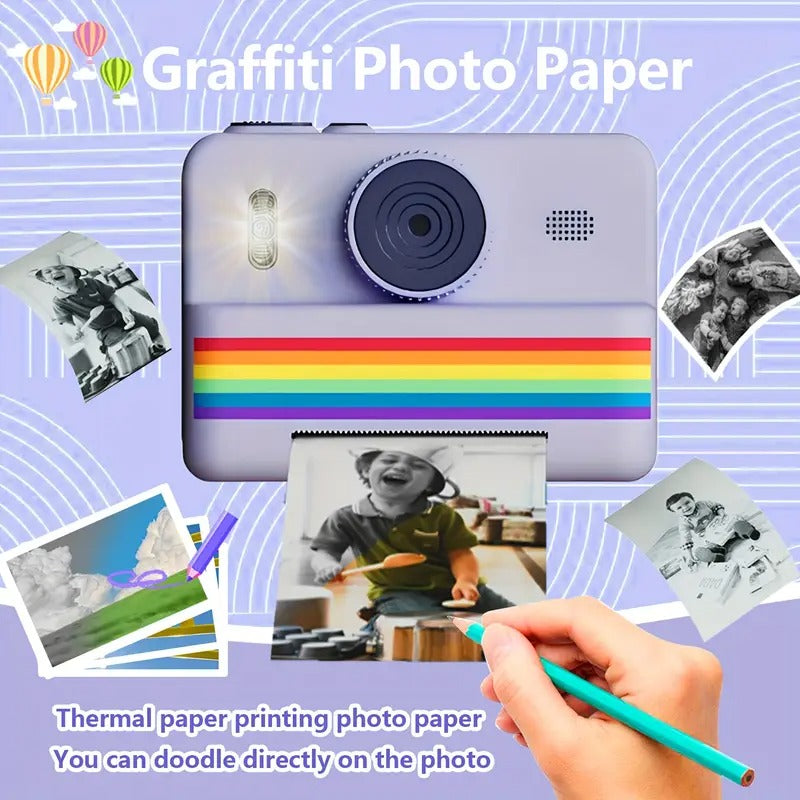 Camera Accessories: Portable Photo Printer Camera with Rechargeable Battery
