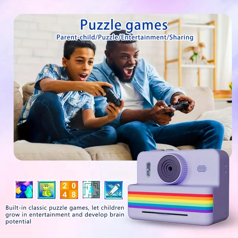 Camera Accessories: Portable Photo Printer Camera with Rechargeable Battery