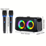 Audio Speakers: Portable Karaoke Speaker with 2 Wireless Microphones