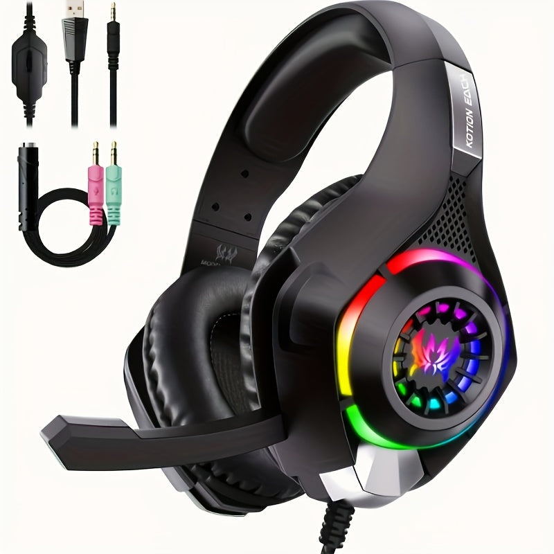 Over Ear Headphones: Gaming Headset PC PS4 PS5 Xbox RGB