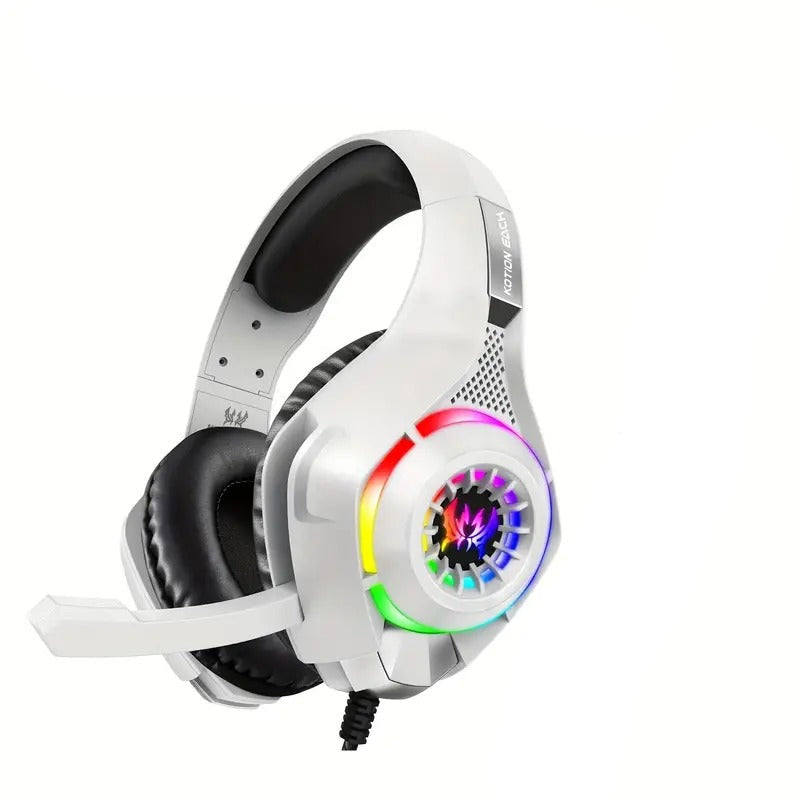Over Ear Headphones: Gaming Headset with Mic & LED Lights