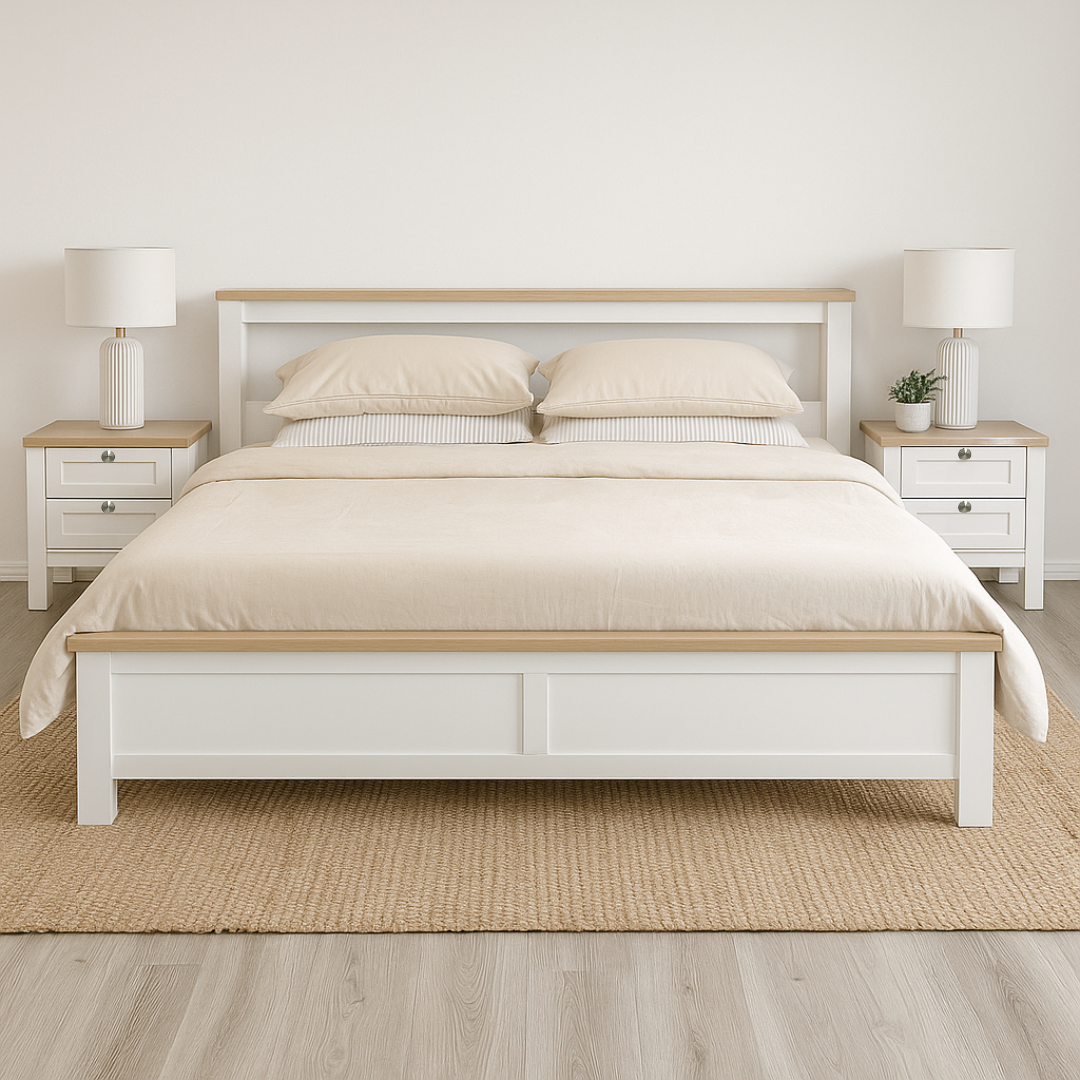 Beds & Bed Frames: Noosa King Bed Frame with Shelf