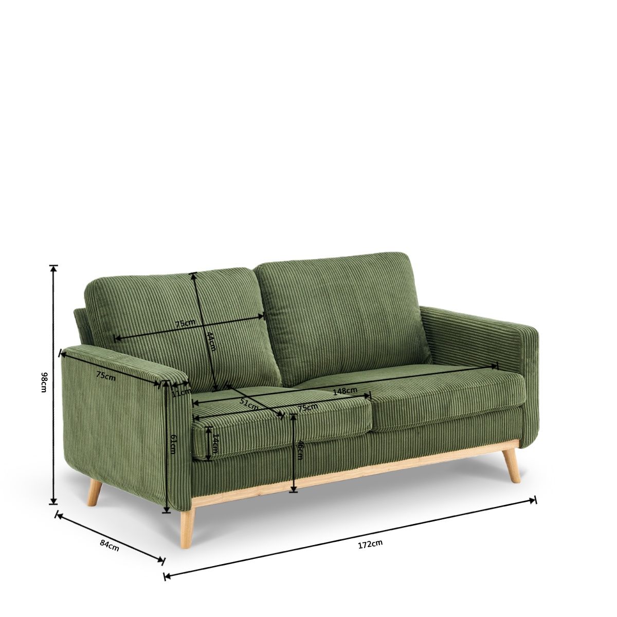 Comforro Willow 2 Seater Compressed Sofa