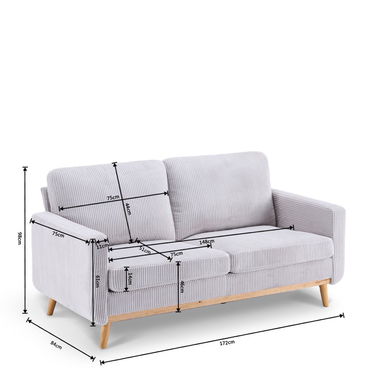 Comforro Willow 2 Seater Compressed Sofa