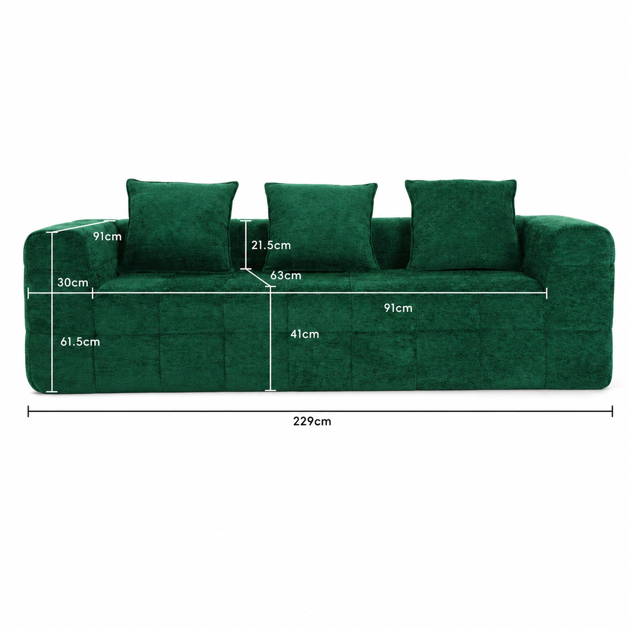 Monda 3 Seater Compressed Sofa