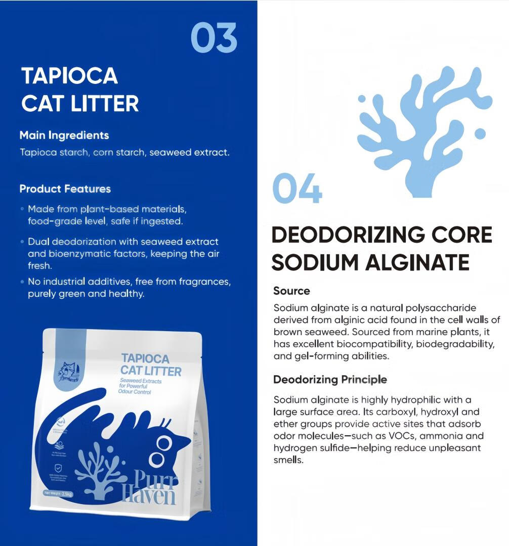 Cat Litter: Purr Haven Tapioca Cat Litter | 1 Carton | 6 Packs Per Carton | 2.5kg Per Pack