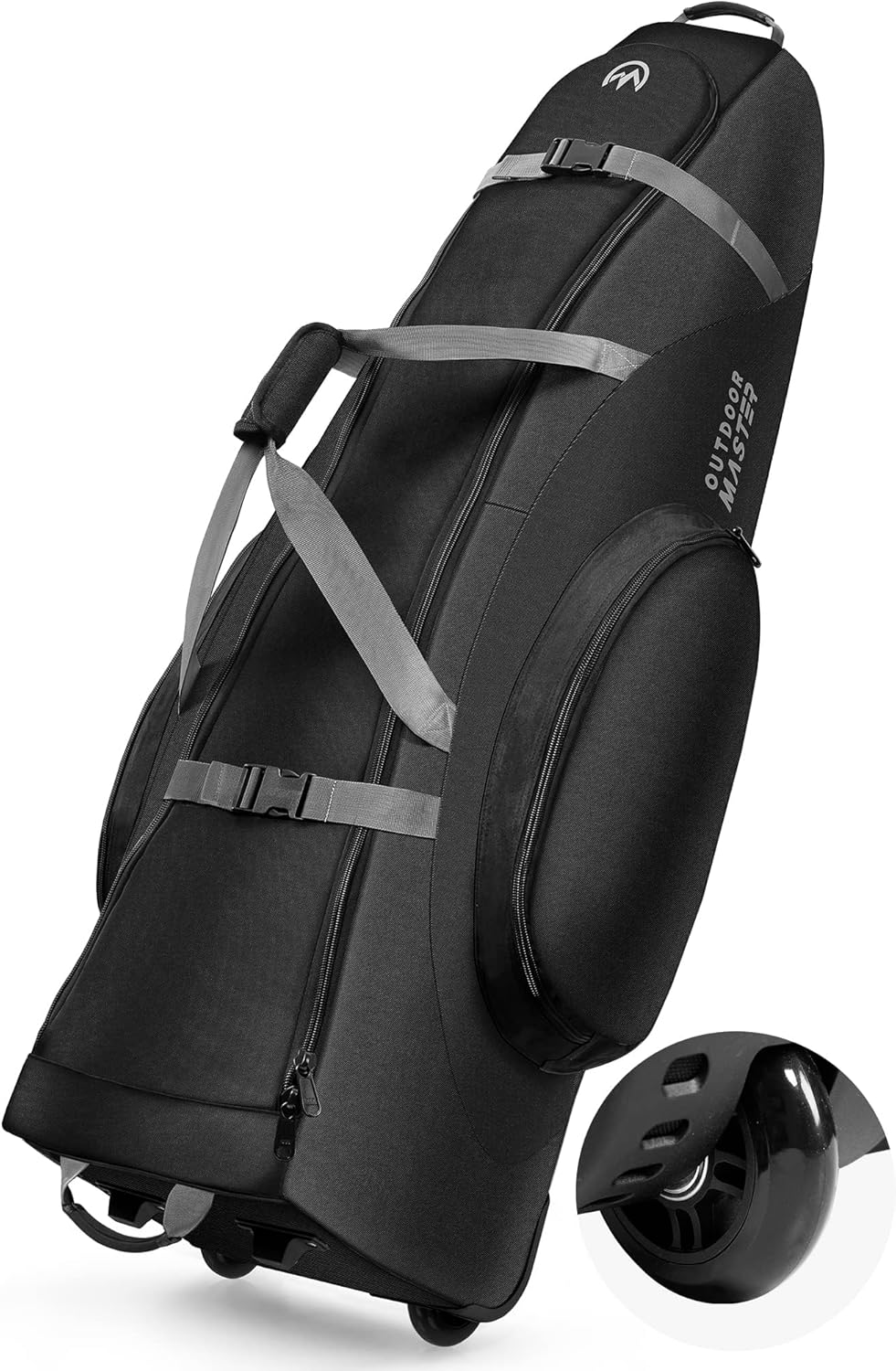 Golf Accessories: OutdoorMaster Padded Golf Club Travel Bag with Wheels, 900D Heavy Duty Oxford Waterproof -Alligators-Black