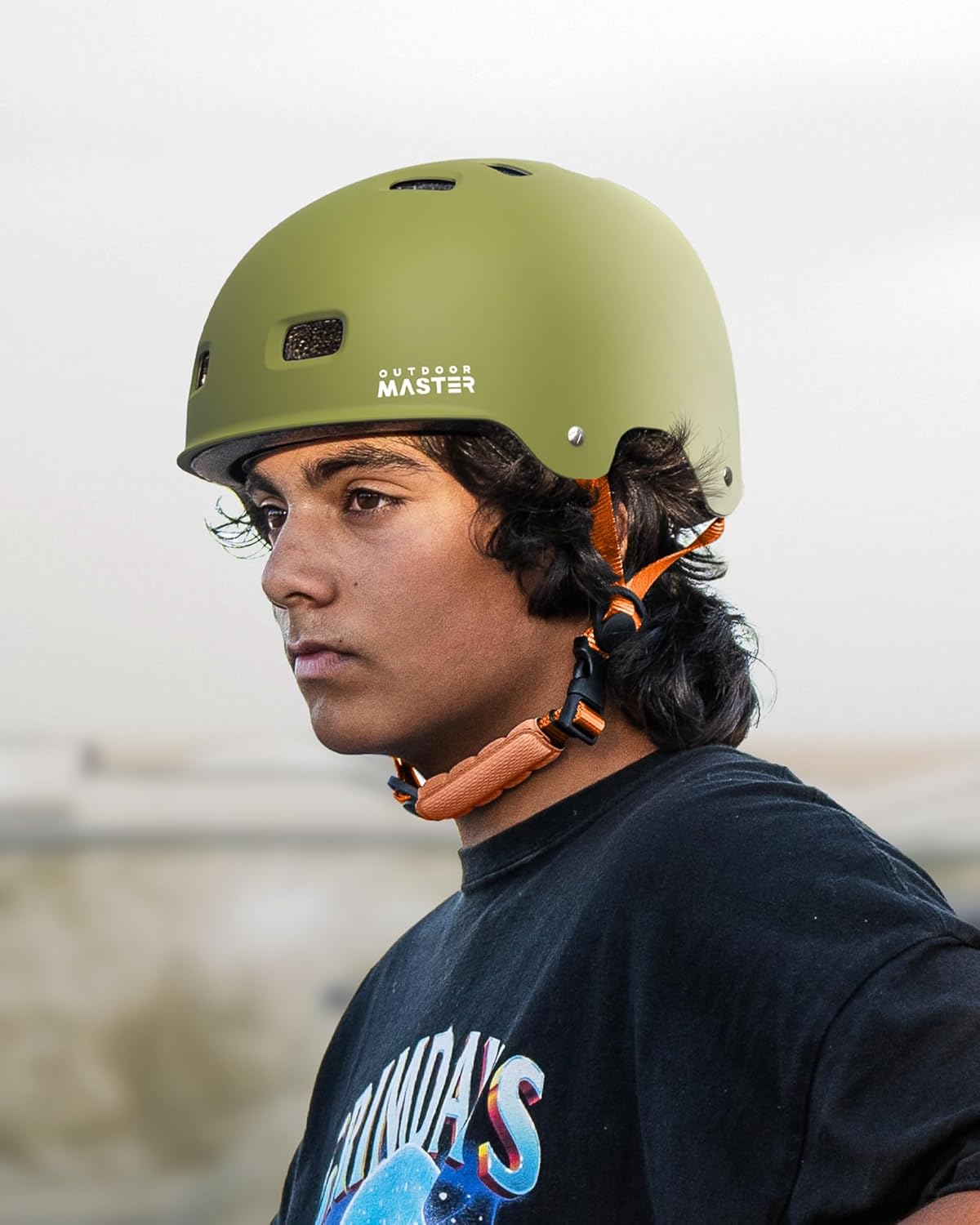 OutdoorMaster Skateboard Bike Helmet for Adults &Youth - Multi-Sport Certified Impact Resistant with 2 Removable Liners & Ventilation for Scooter, Skating-Matte Adventure Green-Large