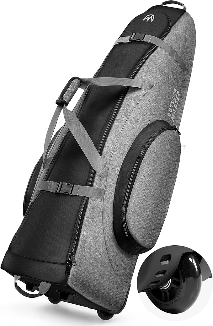 Golf Accessories: OutdoorMaster Padded Golf Club Travel Bag with Wheels, 900D Heavy Duty Oxford Waterproof -Alligators-Gray