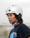 OutdoorMaster Skateboard Bike Helmet for Adults &Youth - Multi-Sport Certified Impact Resistant with 2 Removable Liners & Ventilation for Scooter, Skating-White-Large