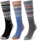 OutdoorMaster Ski Socks 3-Pack Merino Wool, Over The Calf Non-Slip Cuff for Men & Women
