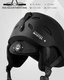 OutdoorMaster Kelvin Ski Helmet - with ASTM Certified Safety, 9 Options - for Men, Women & Youth-Black,Medium