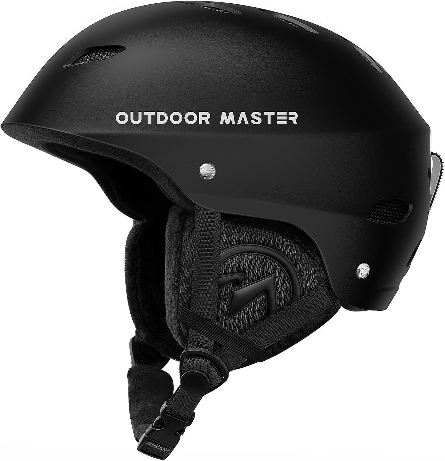 OutdoorMaster Kelvin Ski Helmet - with ASTM Certified Safety, 9 Options - for Men, Women & Youth-Black,Small