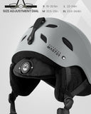 OutdoorMaster Kelvin Ski Helmet - with ASTM Certified Safety, 9 Options - for Men, Women & Youth-Grey,Medium
