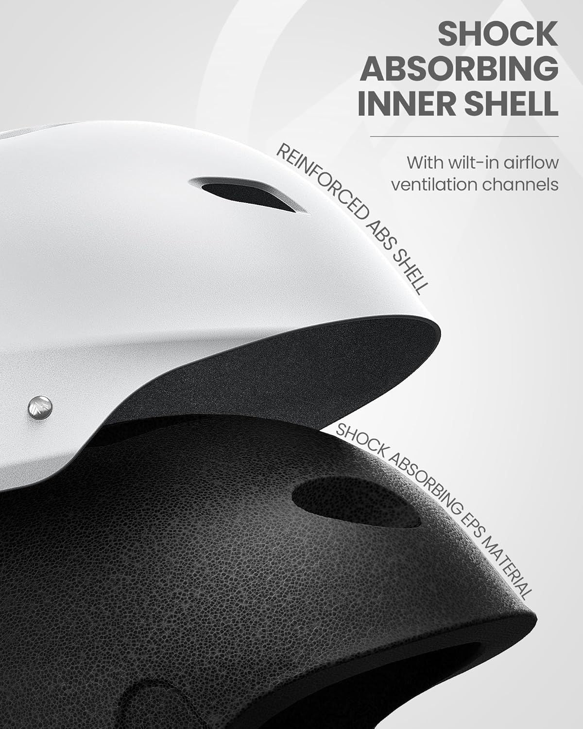 OutdoorMaster Kelvin Ski Helmet - with ASTM Certified Safety, 9 Options - for Men, Women & Youth-White,Large