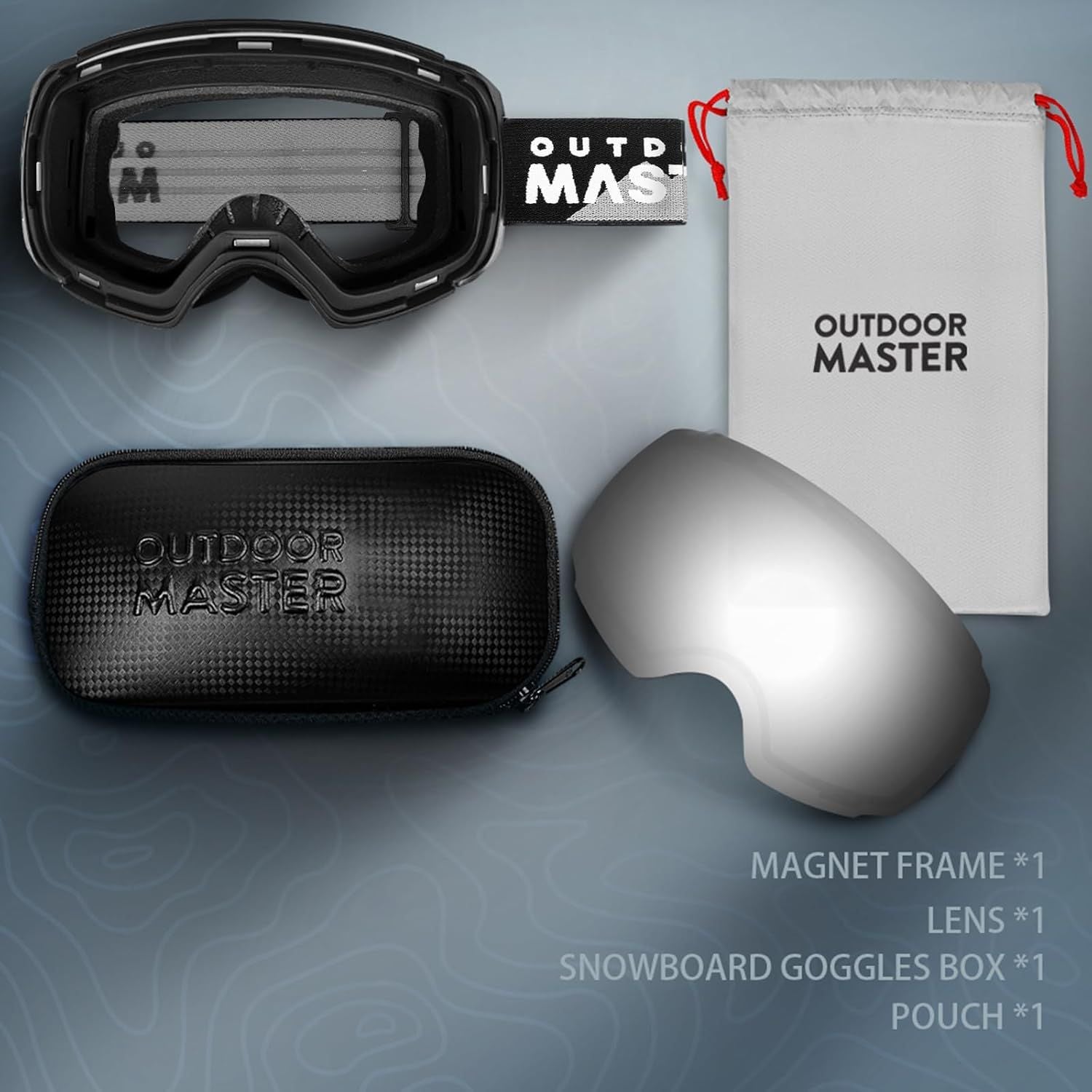 OutdoorMaster Ski Goggles PRO - Frameless, Interchangeable Lens 100% UV400 Protection Snow Goggles for Men & Women-01 VLT 10ï¼…-OM-2