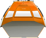Tents: OutdoorMaster Pop Up 3-4 Person Beach Tent X-Large - Easy Setup, Portable Beach Shade Canopy Folding Sun Shelter with UPF 50+ UV Protection Removable Skylight Family Size (Orange)