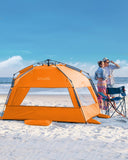 Tents: OutdoorMaster Pop Up 3-4 Person Beach Tent X-Large - Easy Setup, Portable Beach Shade Canopy Folding Sun Shelter with UPF 50+ UV Protection Removable Skylight Family Size (Orange)