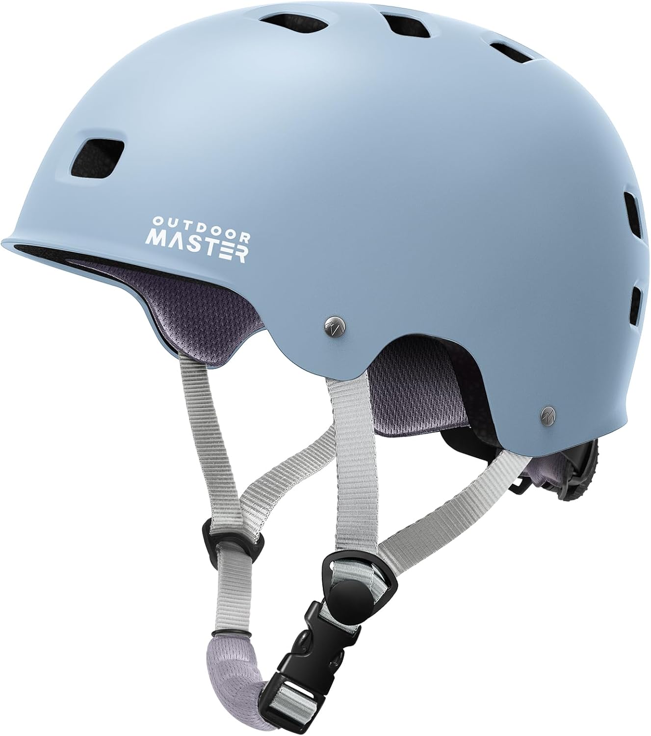 OutdoorMaster Skateboard Bike Helmet for Adults &Youth - Multi-Sport Certified Impact Resistant with 2 Removable Liners & Ventilation for Scooter, Skating-Matte Crystal Blue-Small