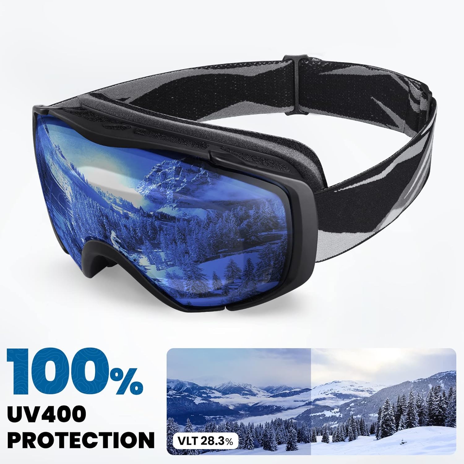 Skiing & Accessories: OutdoorMaster Ski Goggles with Cover Snowboard Snow Goggles OTG Anti-Fog -100% UV Protection-OM-18