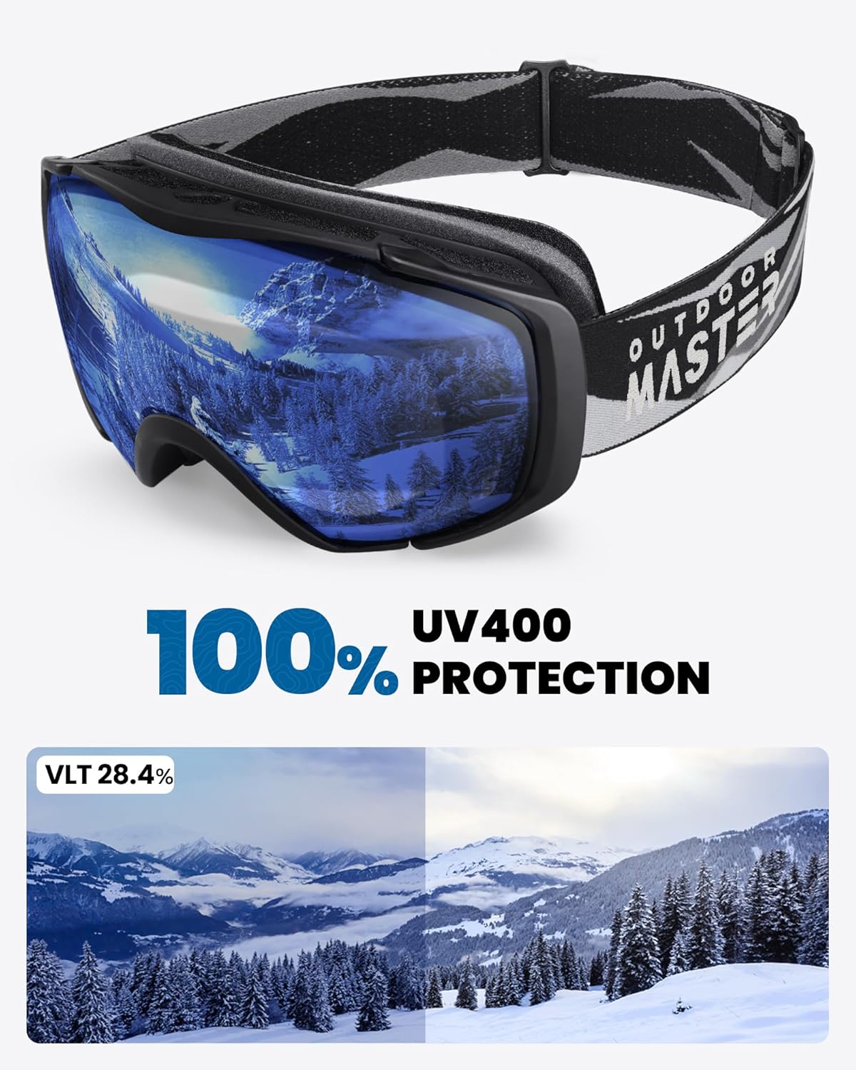 Skiing & Accessories: OutdoorMaster Ski Goggles with Cover Snowboard Snow Goggles OTG Anti-Fog -100% UV Protection-OM-18
