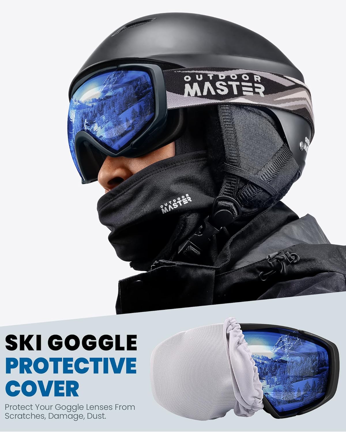 Skiing & Accessories: OutdoorMaster Ski Goggles with Cover Snowboard Snow Goggles OTG Anti-Fog -100% UV Protection-OM-18