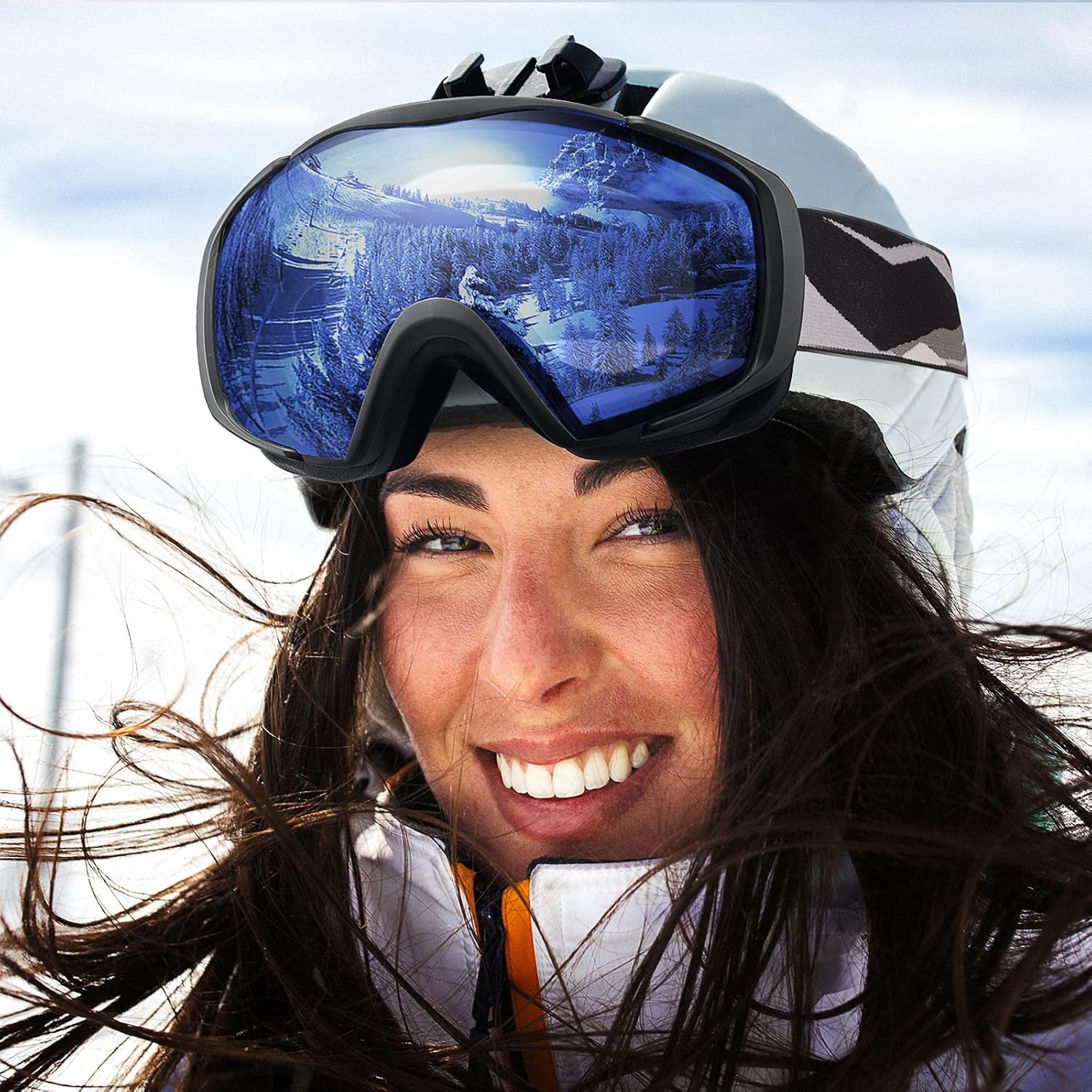 Skiing & Accessories: OutdoorMaster Ski Goggles with Cover Snowboard Snow Goggles OTG Anti-Fog -100% UV Protection-OM-18