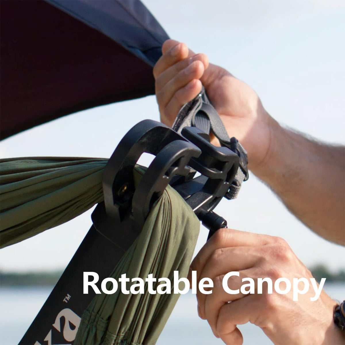 anymaka Set Up in 3 Seconds Adjustable Portable Aluminum Alloy Hammock Stand for Outside with Chair Mode & Lounge Mode up to 105'' (Full Pack Bundle Ocean Blue-2)