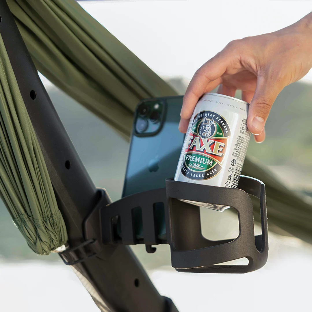 anymaka Hammock Full Pack - 3 Second Setup Portable Hammock Stand with Hammock, Canopy & Cup Holder, 550 lbs Capacity for Outdoor'' (Full Pack Enhanced Bundle Forest Green)