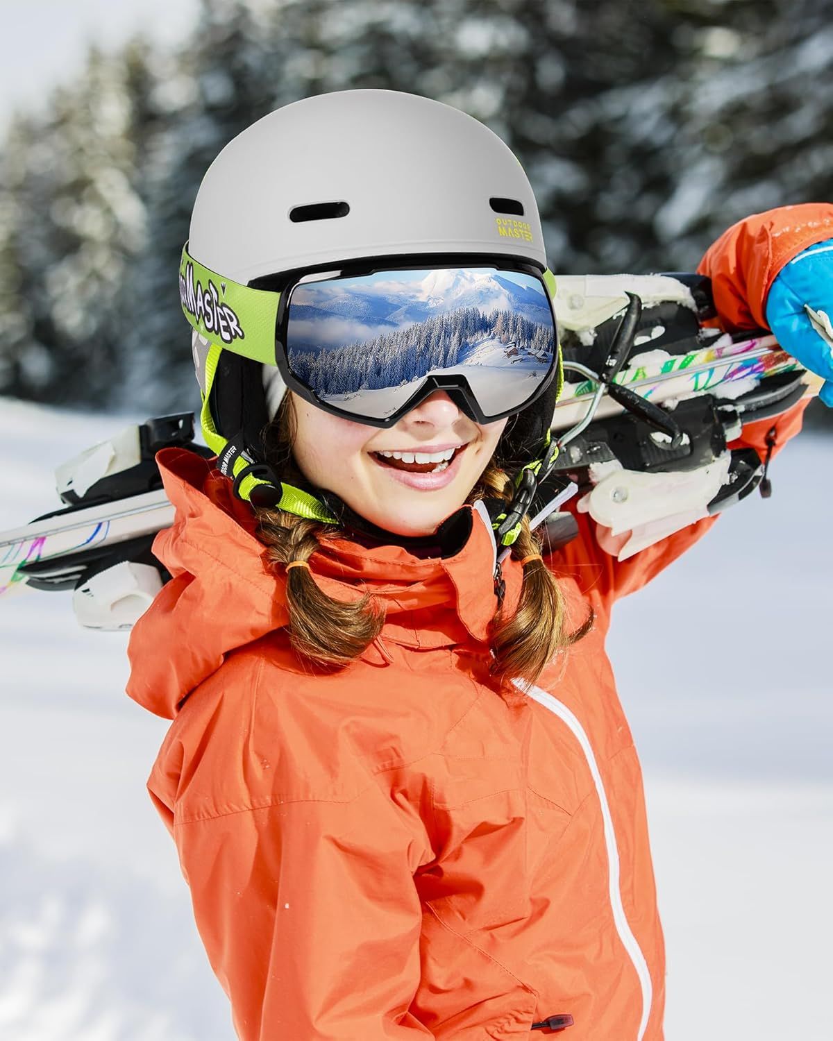OutdoorMaster Kids Snowboarding Helmet for Boys & Girls - Durable PC Shell, EPS Foam & 12 Cooling Vents, Adjustable Dial Fit-Matte Grey,52-56cm Small