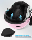 OutdoorMaster Children's Ski Helmet, Snowboard Helmet for Boys & Girls, Robust PC Shell & EPS Foam, 12 Ventilation Holes, Adjustable Snow Sports Helmet, Certified Snow Sports and Snowboard Helmet-Glossy Pink,52-56cm Small