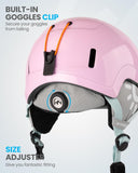 OutdoorMaster Children's Ski Helmet, Snowboard Helmet for Boys & Girls, Robust PC Shell & EPS Foam, 12 Ventilation Holes, Adjustable Snow Sports Helmet, Certified Snow Sports and Snowboard Helmet-Glossy Pink,48-52cm X-Small