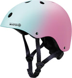 OutdoorMaster Youth & Kids Bike Helmet - Adjustable Multi-Sports Skateboard Helmet with Removable Liners for Balance Bike, Toddler Scooter, One Wheel Hoverboard-Blue pink gradient-Large-56-60cm