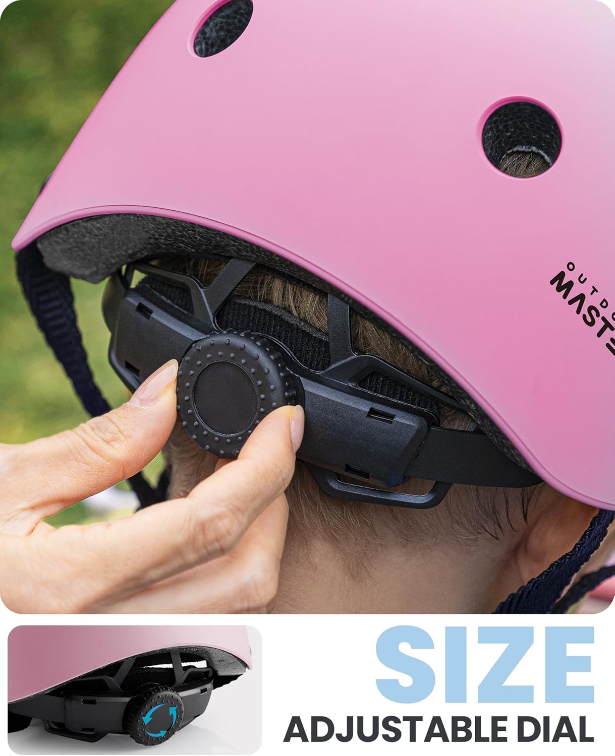 OutdoorMaster Youth & Kids Bike Helmet - Adjustable Multi-Sports Skateboard Helmet with Removable Liners for Balance Bike, Toddler Scooter, One Wheel Hoverboard-Blue pink gradient-Large-56-60cm