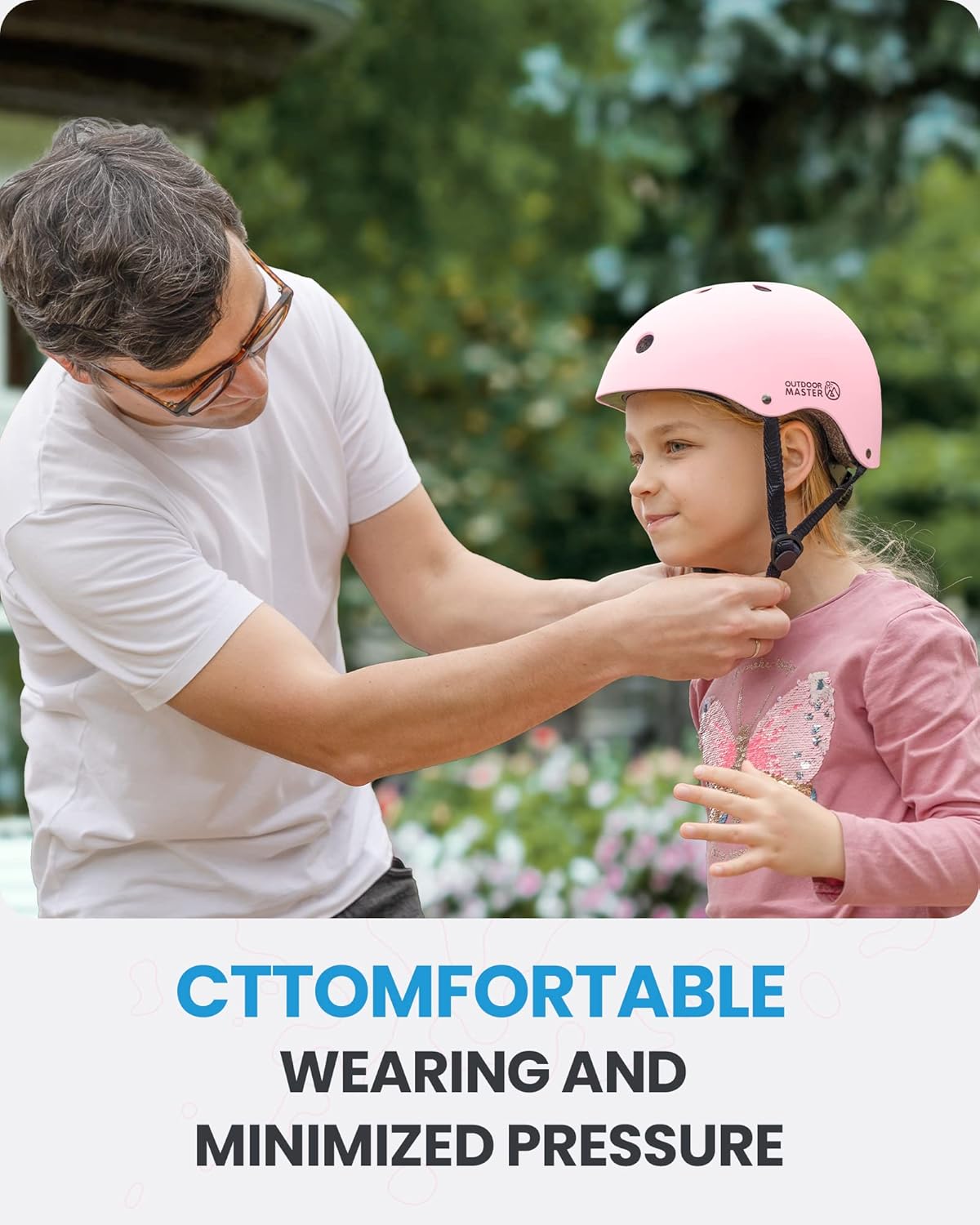 OutdoorMaster Youth & Kids Bike Helmet - Adjustable Multi-Sports Skateboard Helmet with Removable Liners for Balance Bike, Toddler Scooter, One Wheel Hoverboard-Light Pink-Medium