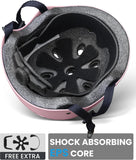 OutdoorMaster Youth & Kids Bike Helmet - Adjustable Multi-Sports Skateboard Helmet with Removable Liners for Balance Bike, Toddler Scooter, One Wheel Hoverboard-Light Pink-Medium