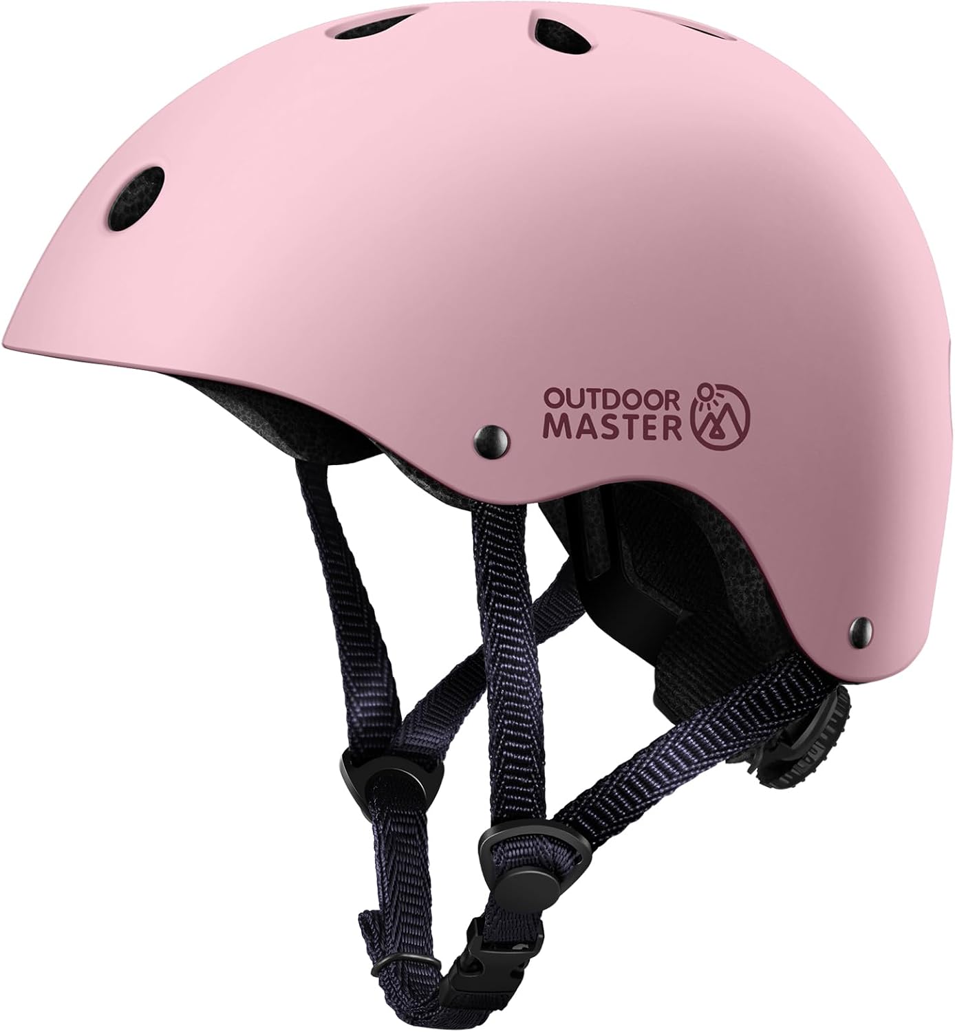 OutdoorMaster Youth & Kids Bike Helmet - Adjustable Multi-Sports Skateboard Helmet with Removable Liners for Balance Bike, Toddler Scooter, One Wheel Hoverboard-Light Pink-Small