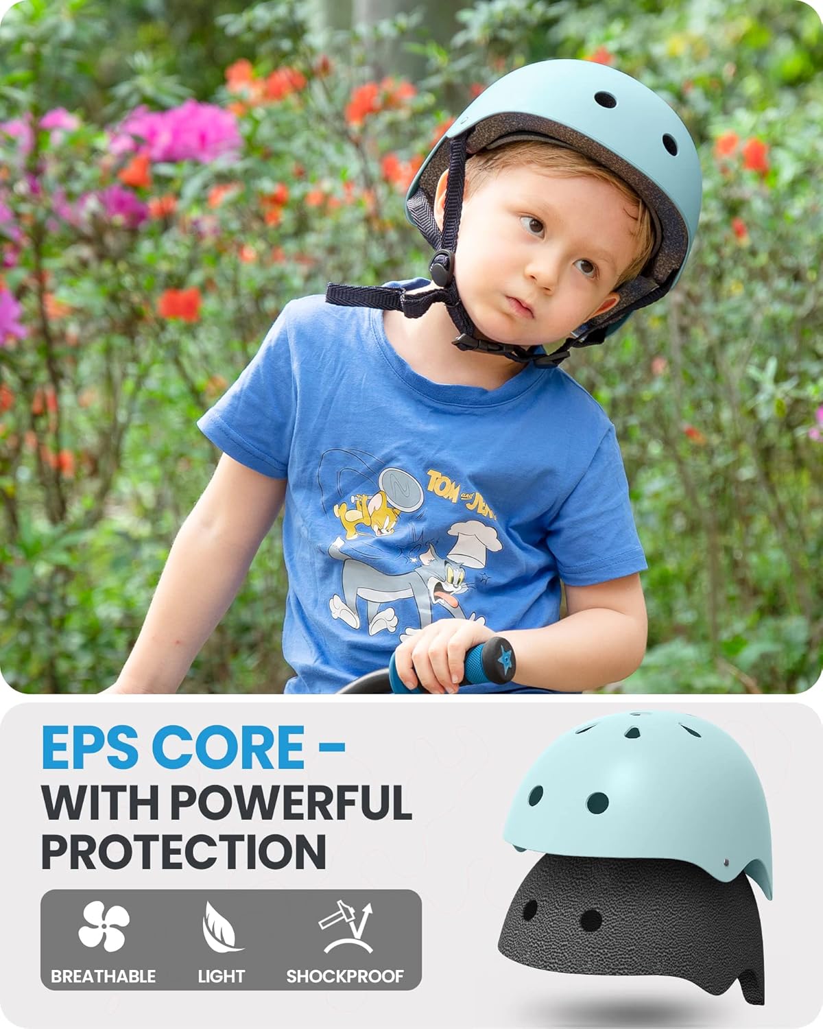 OutdoorMaster Youth & Kids Bike Helmet - Adjustable Multi-Sports Skateboard Helmet with Removable Liners for Balance Bike, Toddler Scooter, One Wheel Hoverboard-Mint Green-Small