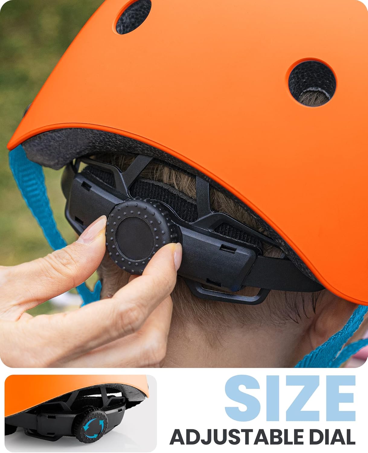OutdoorMaster Youth & Kids Bike Helmet - Adjustable Multi-Sports Skateboard Helmet with Removable Liners for Balance Bike, Toddler Scooter, One Wheel Hoverboard-Orange-Large