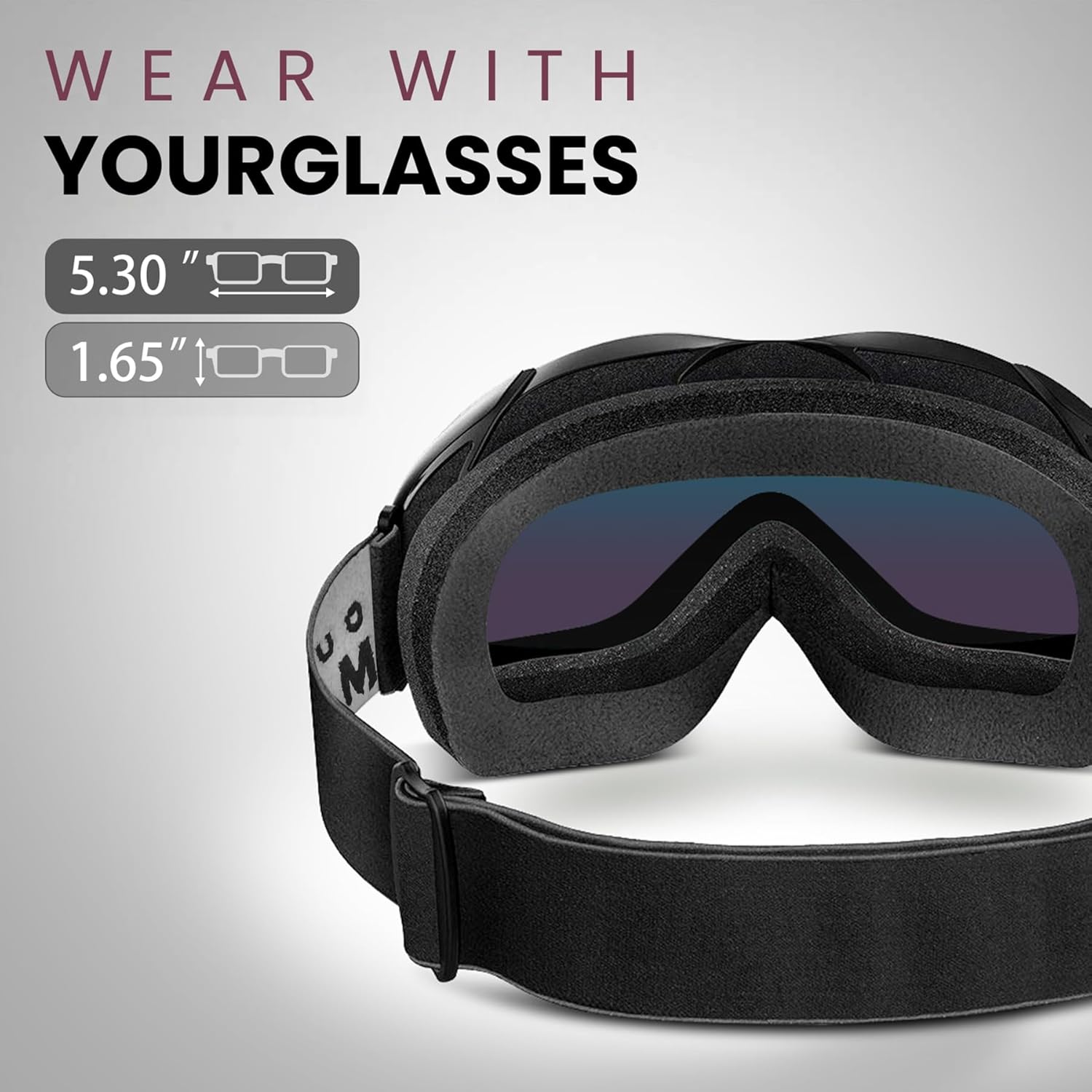 Skiing & Accessories: OutdoorMaster OTG Ski Goggles - Over Glasses Ski/Snowboard Goggles for Men, Women & Youth - 100% UV Protection-OM-5