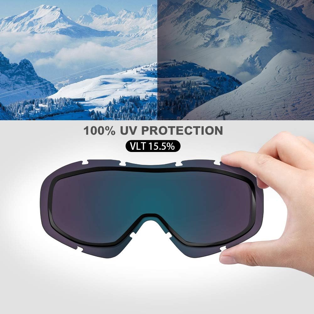 Skiing & Accessories: OutdoorMaster OTG Ski Goggles - Over Glasses Ski/Snowboard Goggles for Men, Women & Youth - 100% UV Protection-OM-5