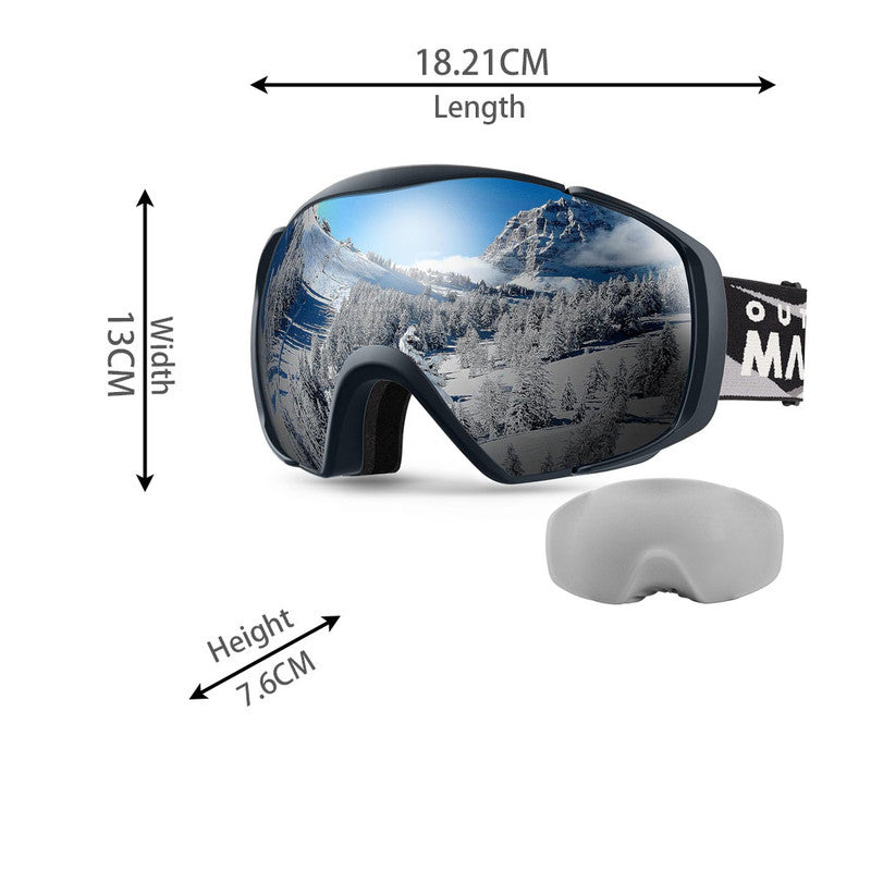 Skiing & Accessories: OutdoorMaster Ski Goggles with Cover Snowboard Snow Goggles OTG Anti-Fog -100% UV Protection-OM-18