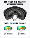 Skiing & Accessories: OutdoorMaster Ski Goggles with Cover Snowboard Snow Goggles OTG Anti-Fog -100% UV Protection-OM-18