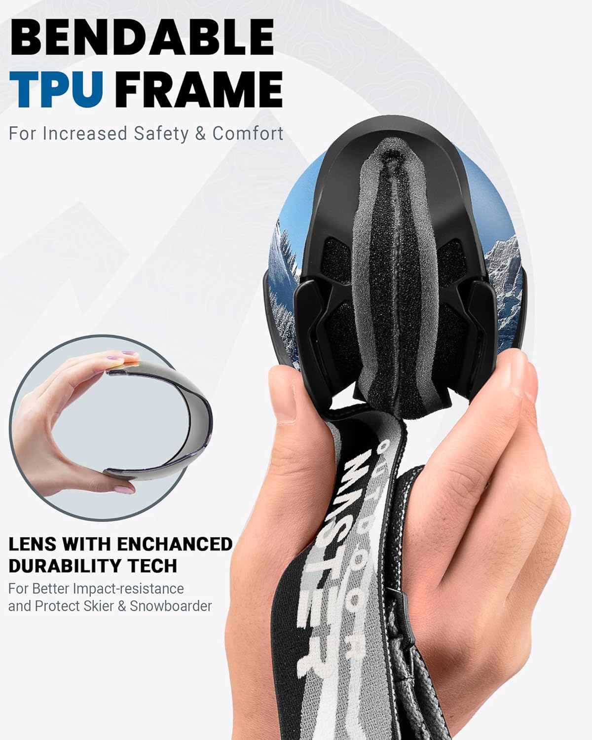 Skiing & Accessories: OutdoorMaster Ski Goggles with Cover Snowboard Snow Goggles OTG Anti-Fog -100% UV Protection-OM-18