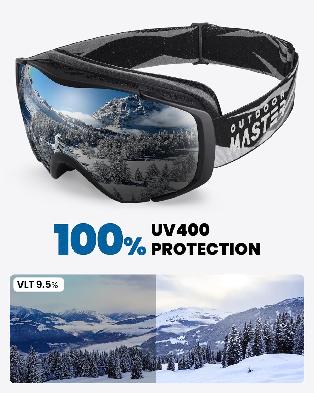 Skiing & Accessories: OutdoorMaster Ski Goggles with Cover Snowboard Snow Goggles OTG Anti-Fog -100% UV Protection-OM-18