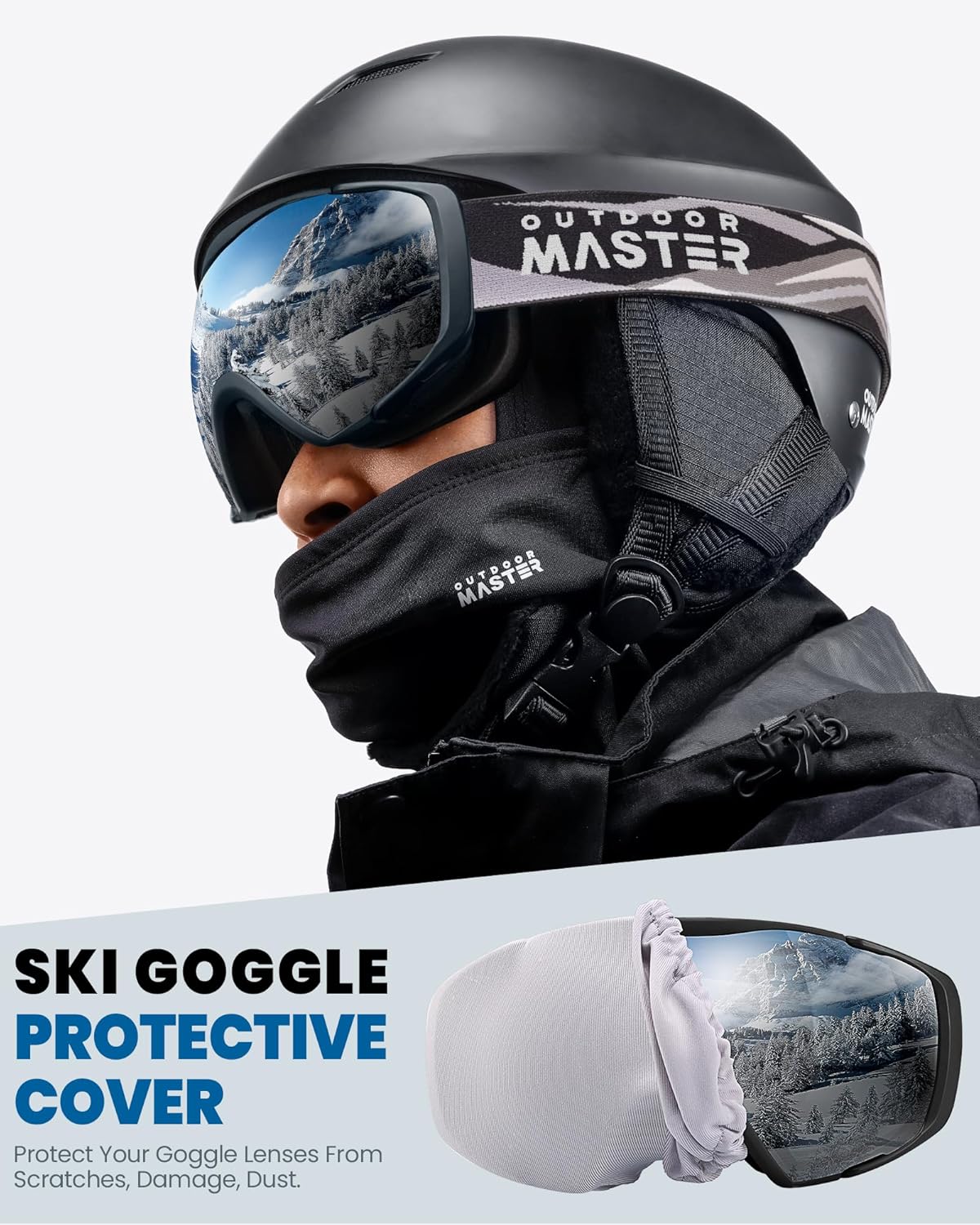 Skiing & Accessories: OutdoorMaster Ski Goggles with Cover Snowboard Snow Goggles OTG Anti-Fog -100% UV Protection-OM-18