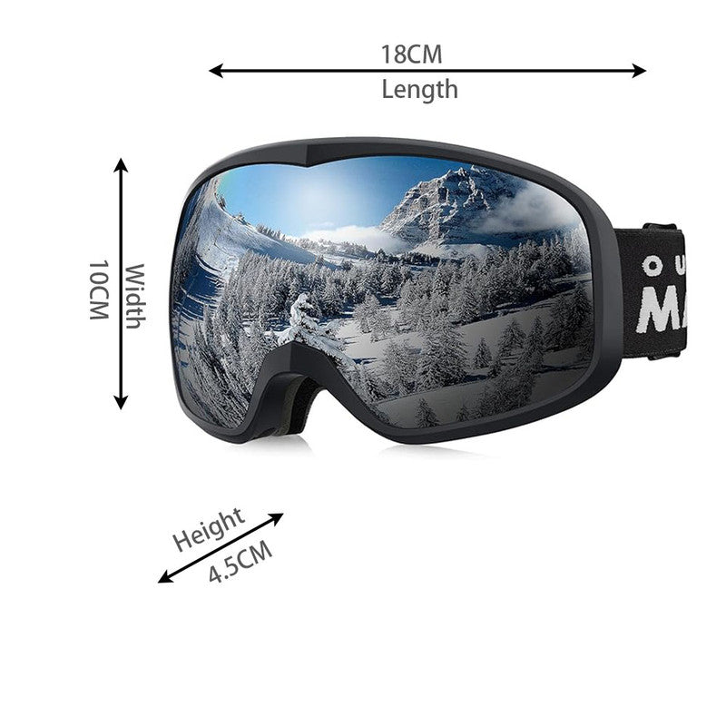 Skiing & Accessories: OutdoorMaster Owl Ski Goggles OTG, Snow Snowboard Goggles for Men Women Youth, Anti-Fog, 100% UV Protection-OM-72