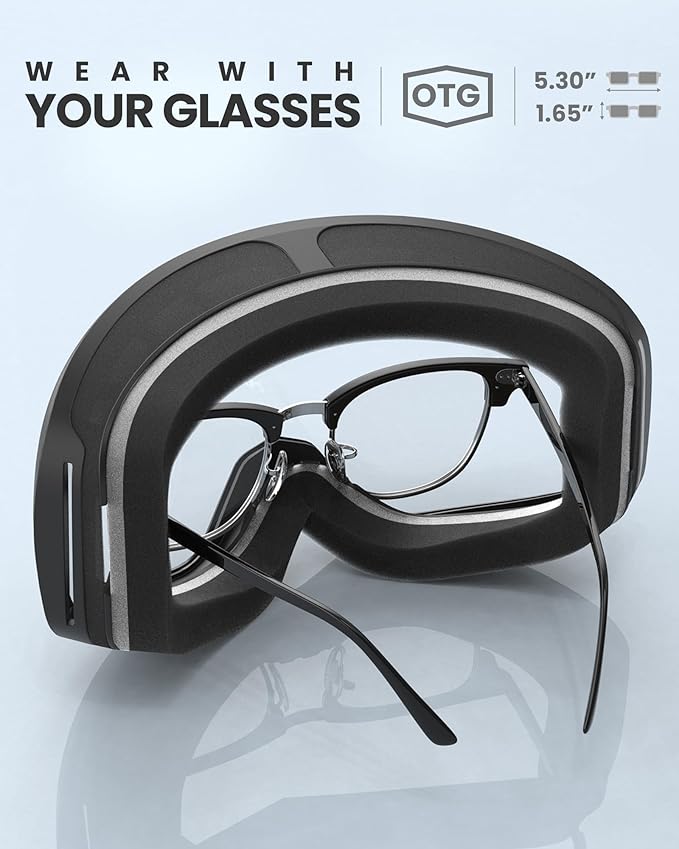 Skiing & Accessories: OutdoorMaster Owl Ski Goggles OTG, Snow Snowboard Goggles for Men Women Youth, Anti-Fog, 100% UV Protection-OM-72