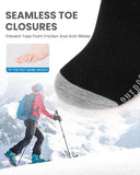 OutdoorMaster Ski Socks 2-Pack Merino Wool, Over The Calf Non-Slip Cuff for Men & Women-Black,Large