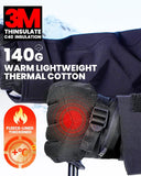 OutdoorMaster Ski Snow Gloves for Women & Men - 3M Thinsulate Waterproof Snowboard Winter Warm Windproof Snowmobile Gloves with Double-Pocket-Black,Medium